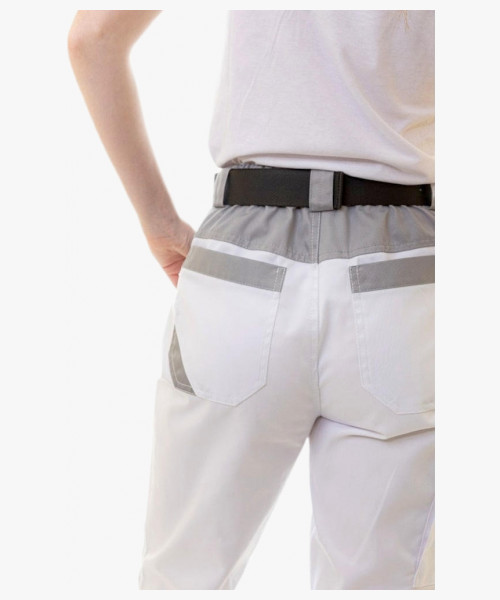 Брюки рабочие женские Brodeks KS328, цвет белый, серый