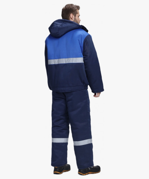 Костюм зимний Темп (тк.Смесовая,210) п/к, т.синий/васильковый