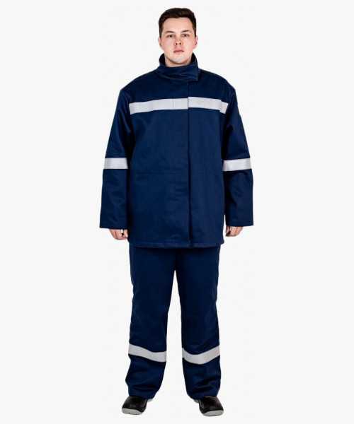 Костюм сварщика зимний Гефест-СОП 2 кл.защиты (тк.Хлопок-ОП,420) брюки, т.синий