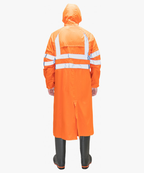 Плащ влагозащитный сигнальный с СОП SIRIUS Профи (225 гр/м2) оранжевый (ЧЗ)
