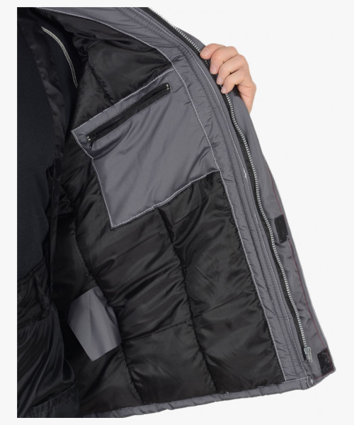 Куртка СИРИУС-АЛЕКС тёмно-серая с красной отделкой