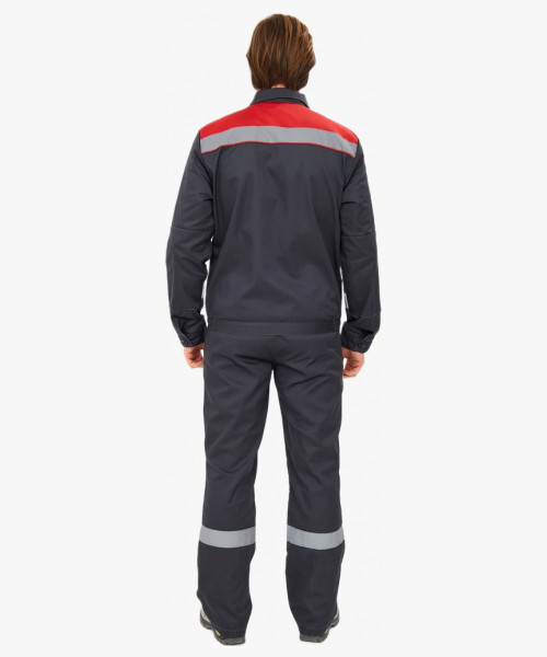 Костюм Лигор-2 Премиум СОП (тк.Смесовая,240) п/к, т.серый/красный