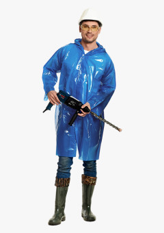 Плащ-дождевик СИРИУС-ПРОФИ на липучке ПВД 45 мкр. пропаянные швы, синий