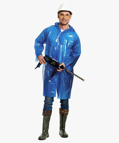 Плащ-дождевик СИРИУС-ПРОФИ на липучке ПВД 45 мкр. пропаянные швы, синий