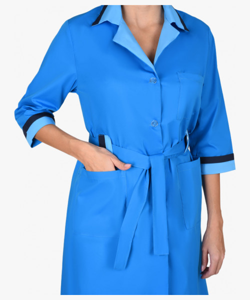 Халат СИРИУС-ФЛОРА женский тёмно-голубой (СТ)