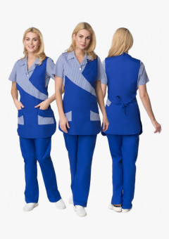 Фартук-сарафан Утро (тк.ТиСи), васильковый/полоска