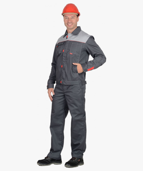 Костюм мужской СИРИУС-ФАВОРИТ куртка, брюки, т.серый со св.серым