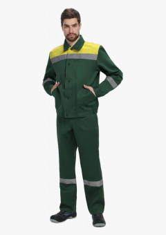 Костюм Лигор-1 СОП (тк.Смесовая,210) брюки, зеленый/желтый