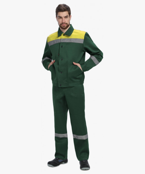 Костюм Лигор-1 СОП (тк.Смесовая,210) брюки, зеленый/желтый