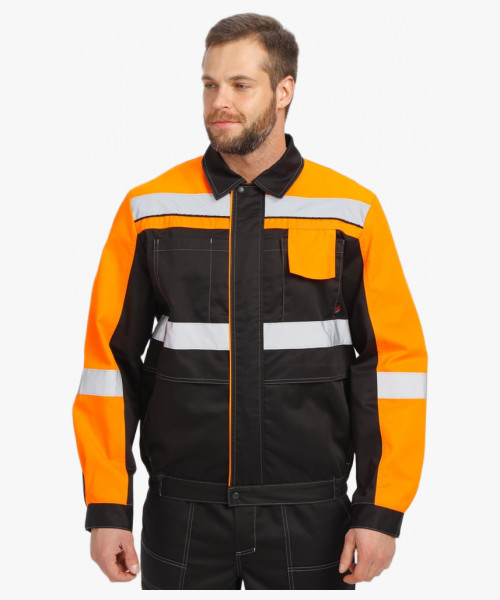 Костюм Виват-2 Премиум CH МВО (тк.Смесовая,240) п/к, черный/оранжевый