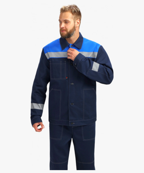 Костюм Лигор-1 СОП (тк.Саржа,250) брюки, т.синий/васильковый