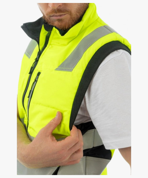 Жилет сигнальный утеплённый Brodeks KW111, цвет жёлтый, чёрный