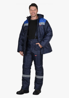 Костюм СИРИУС-РОСТ-НОРД куртка, брюки темно-синий с васильковым