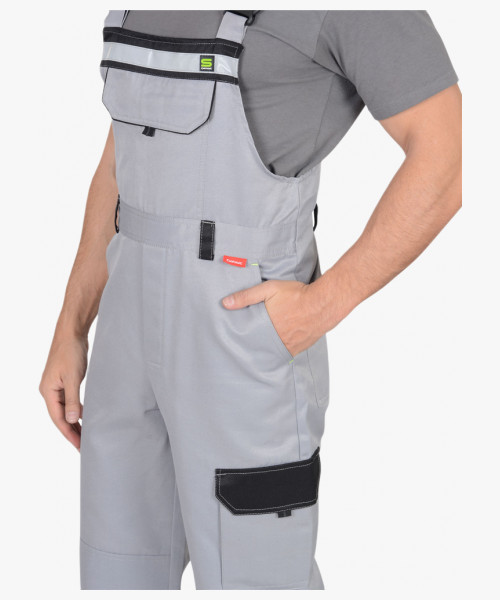 Костюм СИРИУС-ПРАКТИК куртка, п/к св. серый с черным