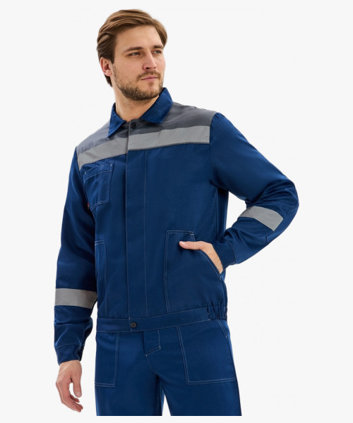 Костюм Лигор-1 СОП К. (тк.Смесовая,210) брюки, т.синий/серый