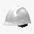 Каска защитная с вентиляцией (с храповиком), белая