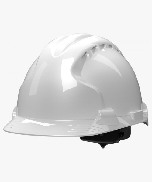 Каска защитная с вентиляцией (с храповиком), белая