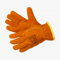 Driver Lux Zima Перчатки из спилка оранжевого цвета, утеплитель мех-мутон