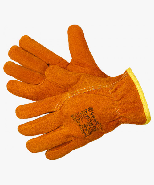 Driver Lux Zima Перчатки из спилка оранжевого цвета, утеплитель мех-мутон