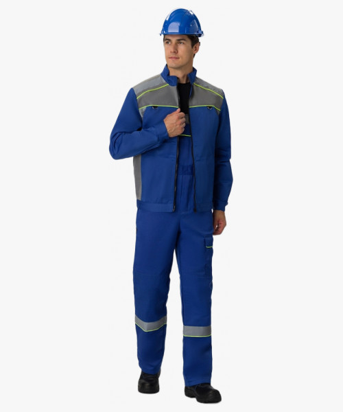 Костюм Практик СОП (тк.Смесовая,210) п/к, васильковый/серый