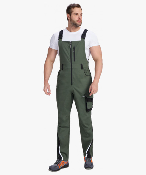 Полукомбинезон ProfLineLeader (тк.Хлопок/Спандекс,260), хаки/черный