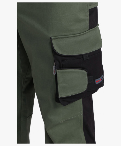 Полукомбинезон ProfLineLeader (тк.Хлопок/Спандекс,260), хаки/черный