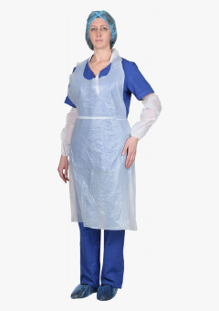 Фартук одноразовый ПНД 76х120см белый (упак.100 шт.)