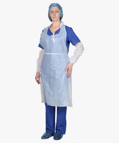Фартук одноразовый ПНД 76х120см белый (упак.100 шт.)