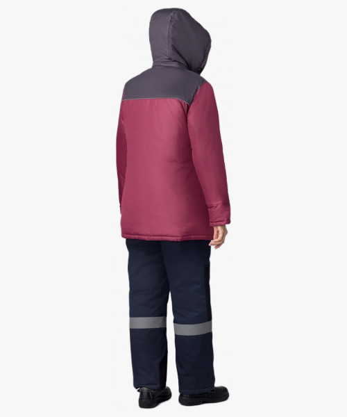 Куртка зимняя женская Сакрин (тк.Дюспо,80), бордовый/т.серый