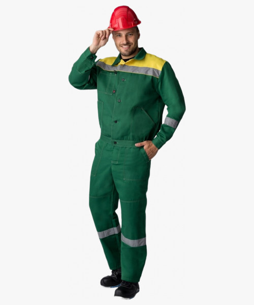 Костюм Лигор-1 СОП У. (тк.Смесовая,210) брюки, зеленый/желтый