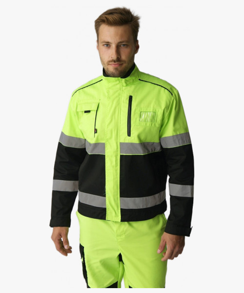 Костюм сигнальный (тк.Балтекс,210) п/к, лимонный/черный