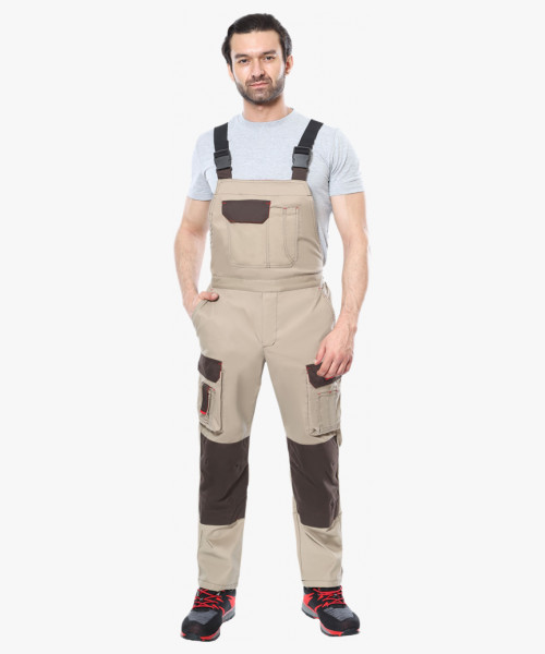 Костюм СИРИУС-ДЖЕТ БРАУН куртка, п/к, песочный с т.коричневым тк. мех. стрейч с ВО