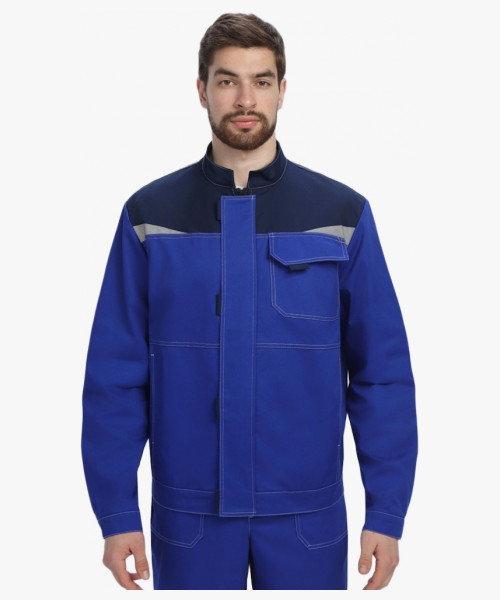 Костюм Строй-1 CH МВО (тк.Смесовая,280) брюки, васильковый/т.синий