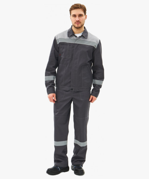 Костюм Липецк-2 СОП CH (тк.Смесовая,280) п/к, т.серый/св.серый