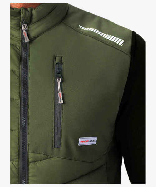 Жилет утепленный ProfLineLeader (тк.Нейлон/Софтшел), хаки