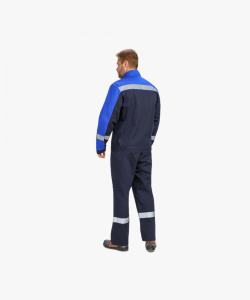 Костюм Бриготек-2 СОП (тк. Смесовая, 260) полукомбинезон, т.синий/васильковый