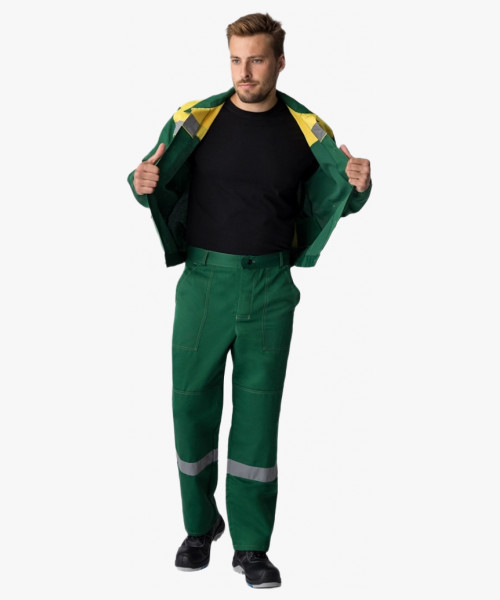 Костюм Лигор-1 СОП У. (тк.Смесовая,210) брюки, зеленый/желтый