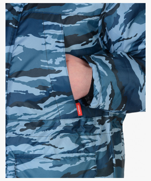 Костюм СИРИУС-БЕЗОПАСНОСТЬ зимний: куртка, п/комб. КМФ серый вихрь