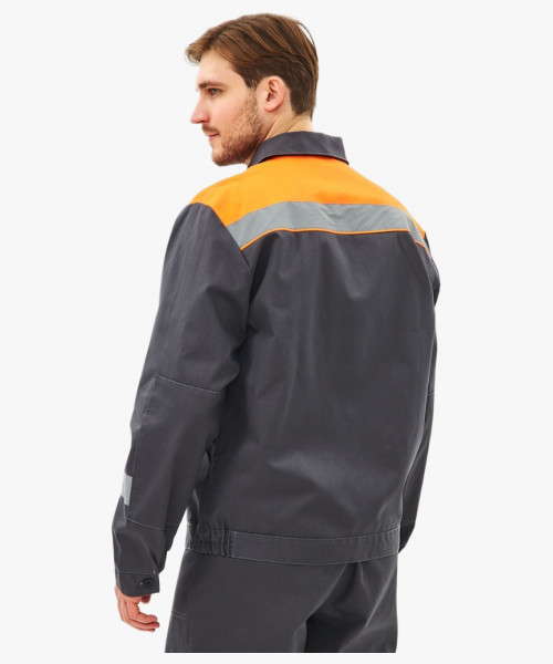 Костюм Липецк-2 СОП CH (тк.Смесовая,280) п/к, т.серый/оранжевый