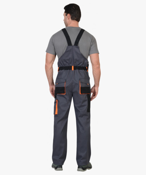 Костюм СИРИУС-МАНХЕТТЕН куртка дл., п/к т.серый с оранж. и черным тк. стрейч пл. 250 г/кв.м