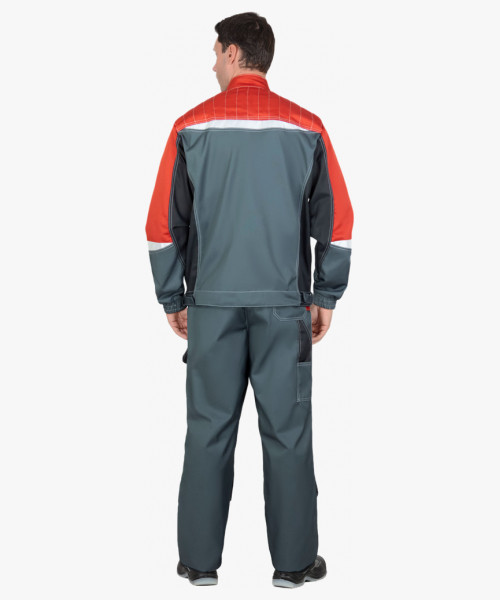 Костюм СИРИУС-ФАВОРИТ-МЕГА-РОСС куртка, п/к, темно-серый с красным, чёрным и СОП