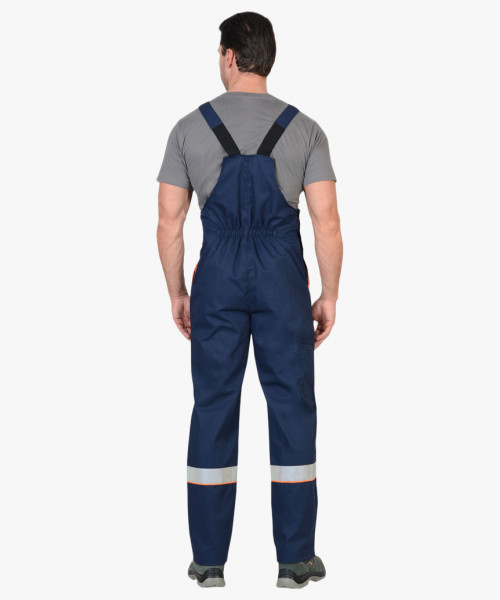 Костюм СИРИУС-МАСТЕР летний: куртка, полукомбинезон, темно-синий с оранжевой отделкой