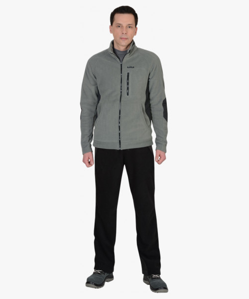 Куртка флисовая СИРИУС-АКТИВ серая отделка черная