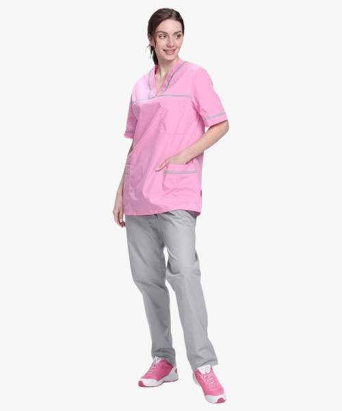 Костюм женский Ирис (тк.ТиСи), ярко-розовый/серый