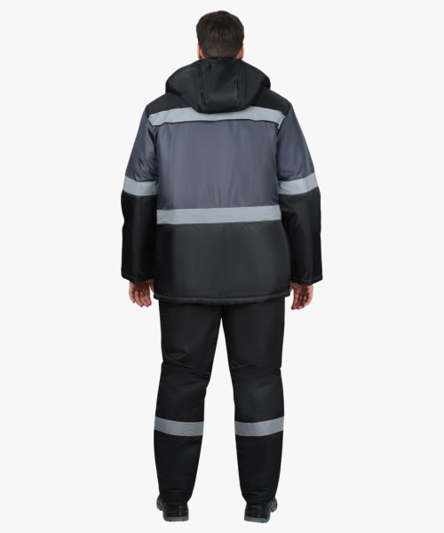 Костюм СИРИУС-ТЕРМИНАЛ зимний, куртка, брюки черный с темно-серым и СОП