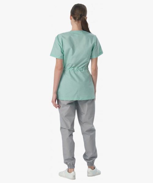 Костюм женский Симпл-001 (тк.Смесовая,120) MedLine, серый/мятный-74