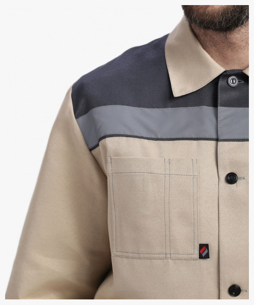 Костюм Лигор-2 СОП (тк.Смесовая,210) п/к, бежевый/т.серый