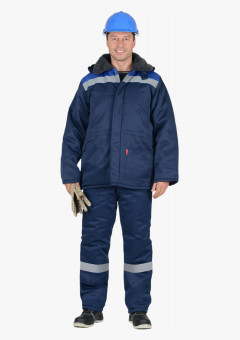 Костюм СИРИУС-БРИГАДИР куртка, полукомбинезон, синий с васильковым и СОП