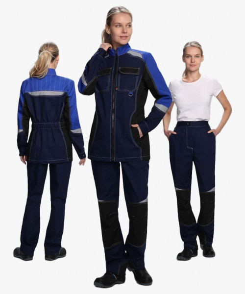 Костюм женский Формула-1 IMP (тк.Смесовая,240) брюки, т.синий/васильковый/черный