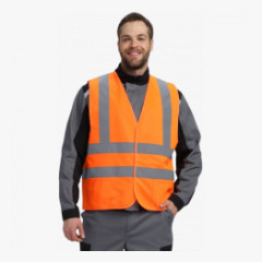 Жилет сигнальный ProfLineSpecialist с карманами СОП-4 (тк.Полиэфир,130), оранжевый